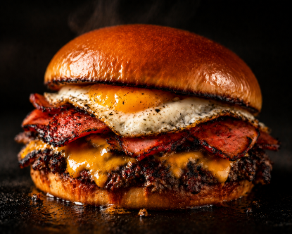 Picture of Halal Bacon & Egg Smash Burger
